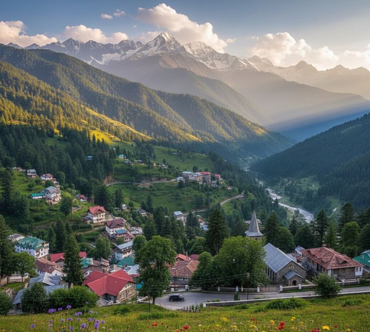 Dalhousie hill town and mountain landscape in Himachal Pradesh